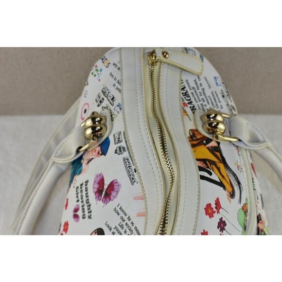 Galian New York White Faux Leather Haughty Bearing Girl Cross Body Shoulder Bag - Picture 6 of 13